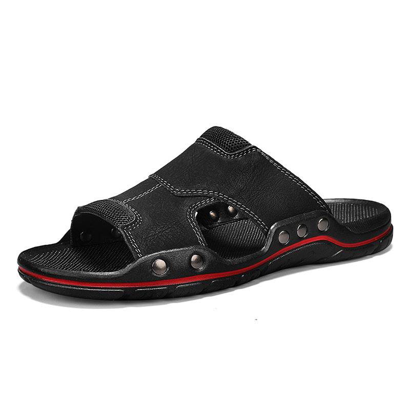 Non-slip Deodorant Men's Sandals Genuine Leather Outdoor Flip Flops EX-STOCK CANADA
