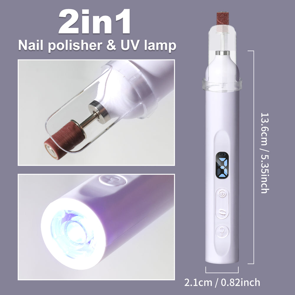 Perceuse à ongles électrique avec embout de forage et bande de ponçage - Polissoir à ongles professionnel sans fil pour soins des ongles et des pieds, kit de machine à ongles portable pour ongles en gel acrylique, fournitures pour techniques d'ongles pour débutantsEX-STOCK Canada