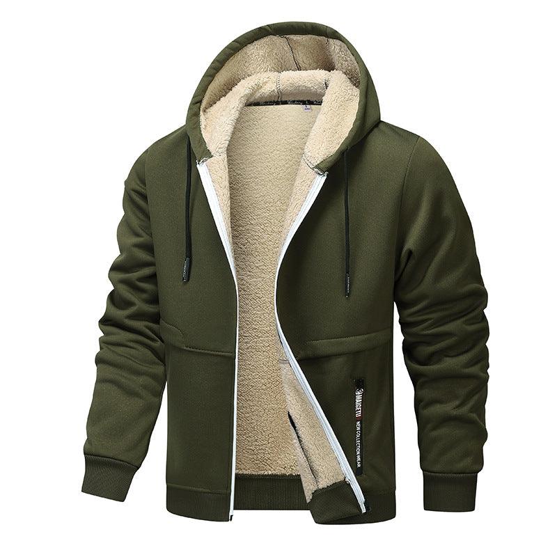 Veste sweat épaissie en laine d'agneau pour hommesEX-STOCK Canada