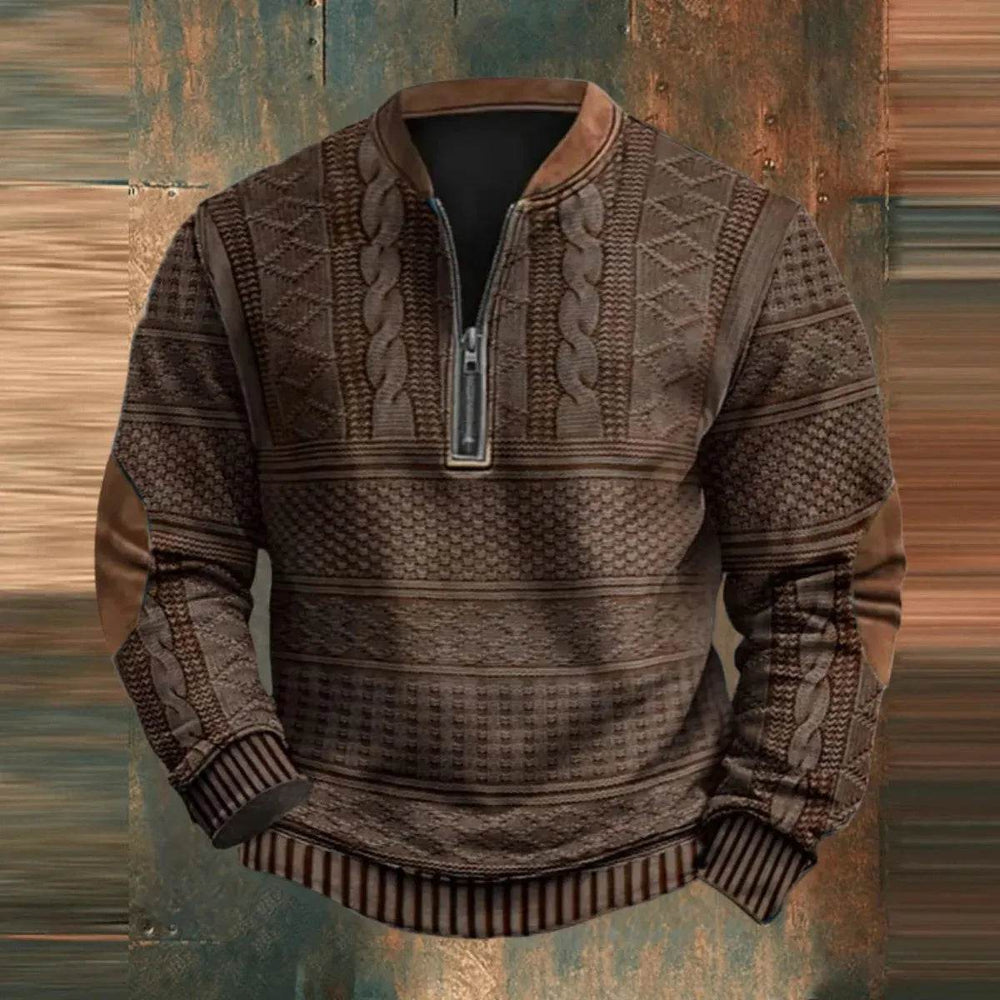 Printed Men's 3D Half Placket Zipper Sweatshirt Pullover - EX-STOCK Canada
