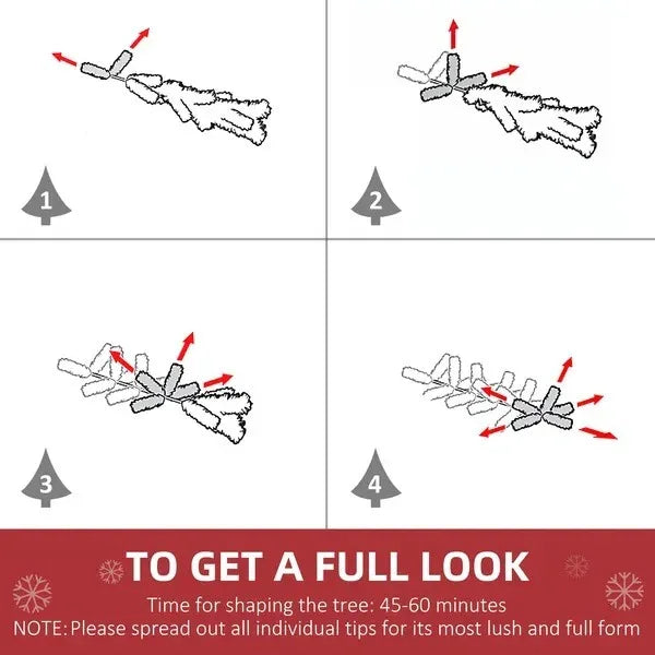 9-foot Pencil Snow Flocked Artificial Christmas Tree With 1350 Pine Realistic Branches, Pine Cones, Red Berries, Auto Open, Green EX-STOCK Canada