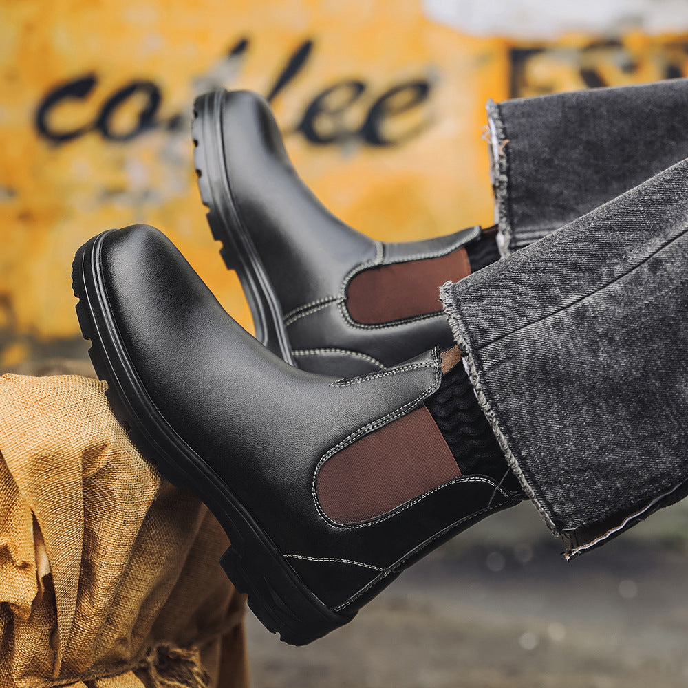 Chelsea Boots Men & Women | Slip-On Leather Ankle Boots Black Brown Gray