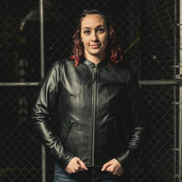 Women’s Motorcycle Leather Jacket. Lightweight Cowhide with Armor Pockets EX-STOCK Canada