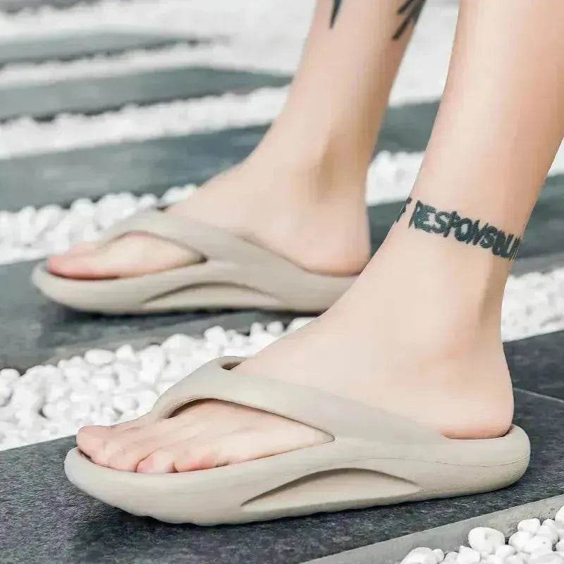 Flip-flops Men Wear Sandy Beach Platform Outside And Step On Shit - EX-STOCK Canada