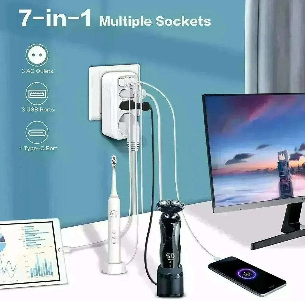 French German Standard European Wall Socket One-to-three Converter - EX-STOCK Canada