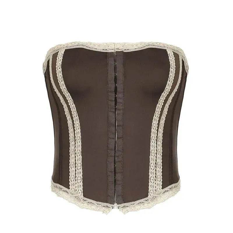French Royal Style Lace Stitching Waist Girdle Tube Top Wild Vest Women - EX-STOCK Canada