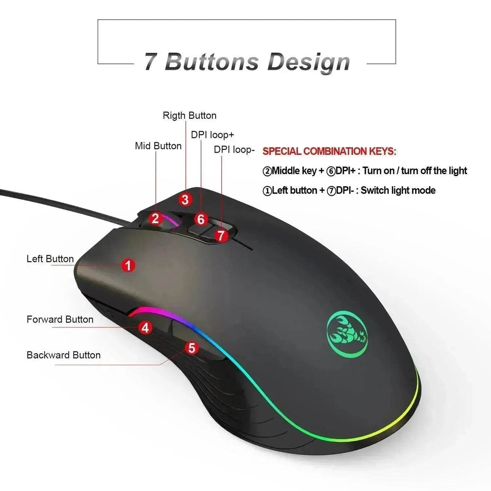 Glowing Gaming Mouse Gaming Wired Mouse - EX-STOCK Canada