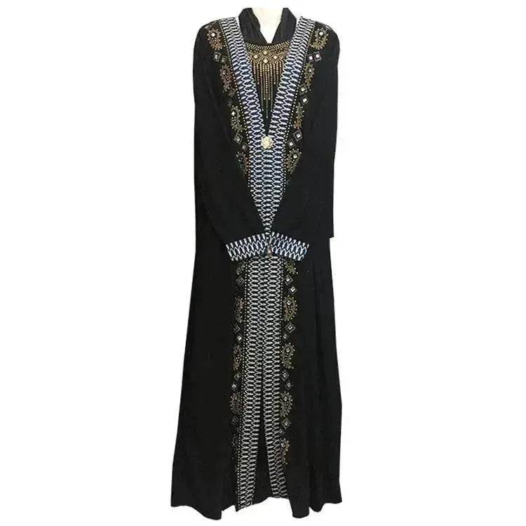 Gold Embroidered Abaya Dress for Turkey Middle East Arab Dubai Women - EX-STOCK Canada