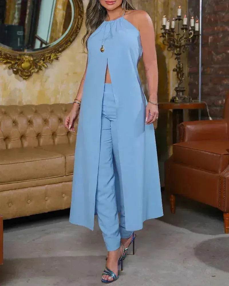 Halter Sleeveless Backless Loose Top High-waisted Trousers Suit Women - EX-STOCK Canada