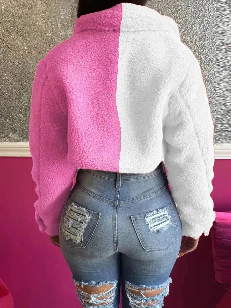 Harajuku Style Stitching Color Matching Women's Coat Slim Fit - EX-STOCK Canada