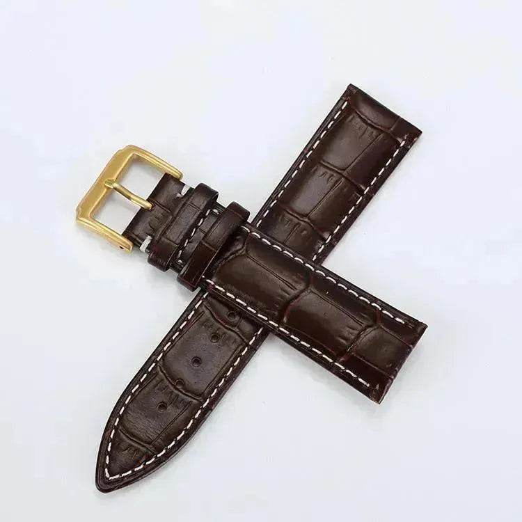 Head Layer Leather Bamboo Knot Pattern Watch Strap Accessories - EX-STOCK Canada