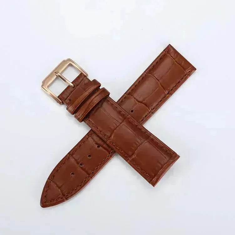 Head Layer Leather Bamboo Knot Pattern Watch Strap Accessories - EX-STOCK Canada