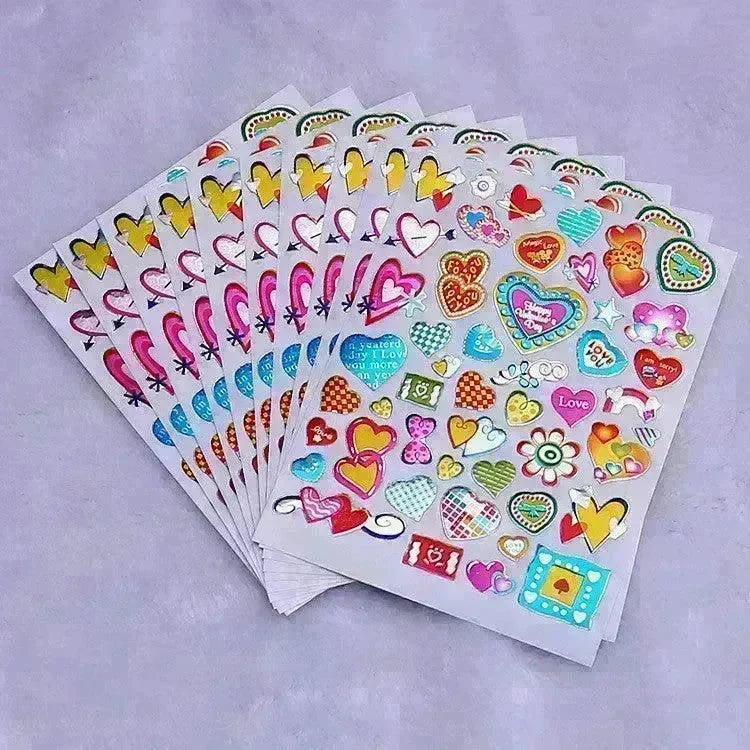Heart Reward Stickers Gilding Waterproof Laser Plastic - EX-STOCK CANADA