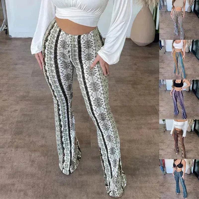 High Elastic Tight Pants Slim Charming Print Trousers Womens Clothing - EX-STOCK Canada