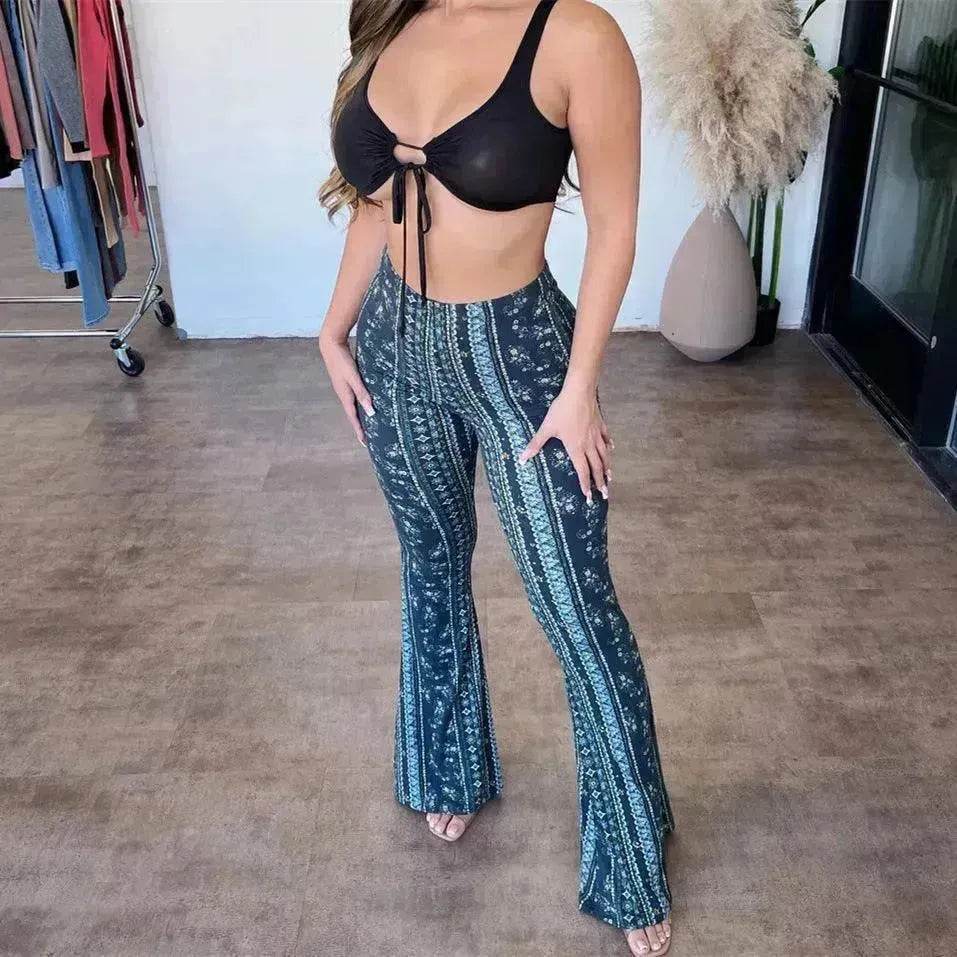 High Elastic Tight Pants Slim Charming Print Trousers Womens Clothing - EX-STOCK Canada