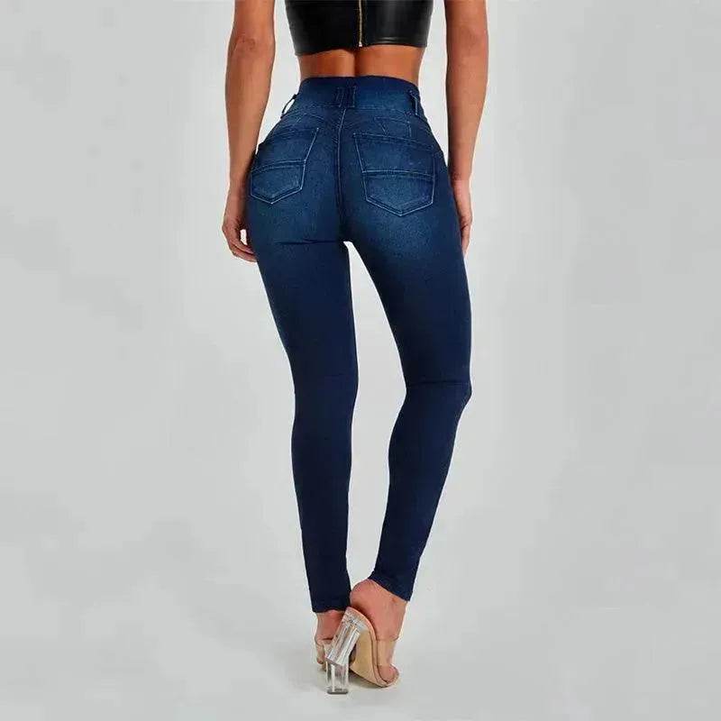 High Waist Jeans Women's Skinny Trousers Tight Stretch Shaping And Hip Lifting Pants - EX-STOCK Canada