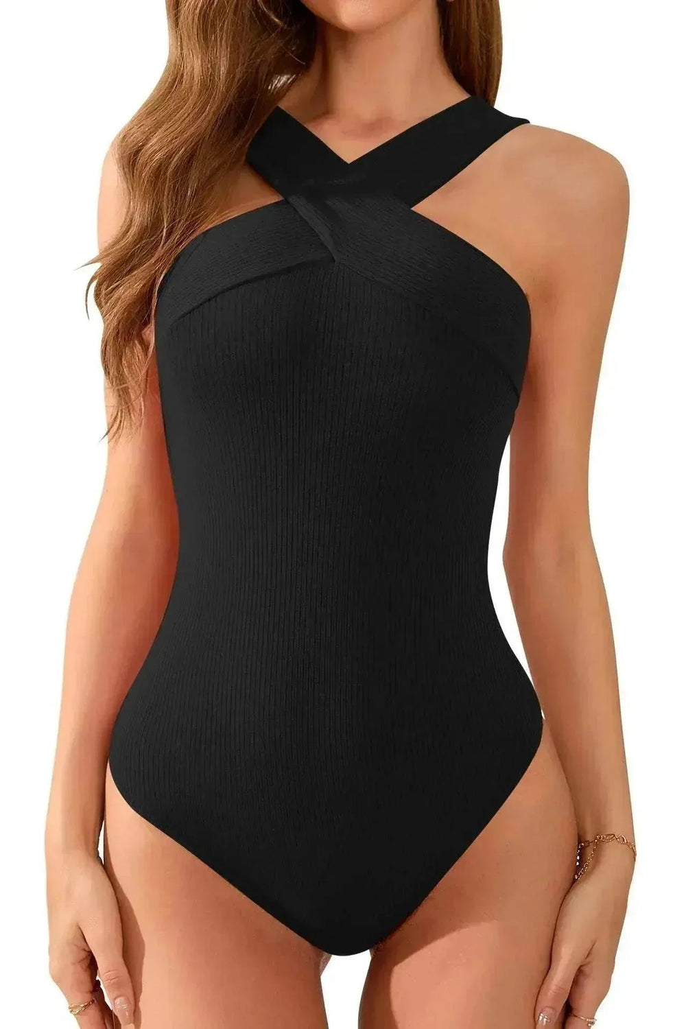 Combinaison d'été moulante sans manches taille haute amincissante sexy - EX-STOCK CANADA