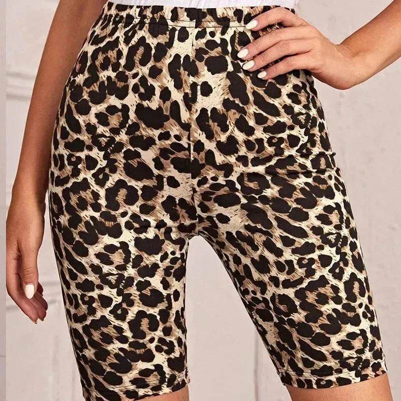 High Waist Tight Leopard Print Shorts Slim Elastic Leggings - EX-STOCK Canada