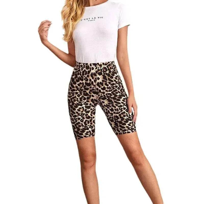 High Waist Tight Leopard Print Shorts Slim Elastic Leggings - EX-STOCK Canada