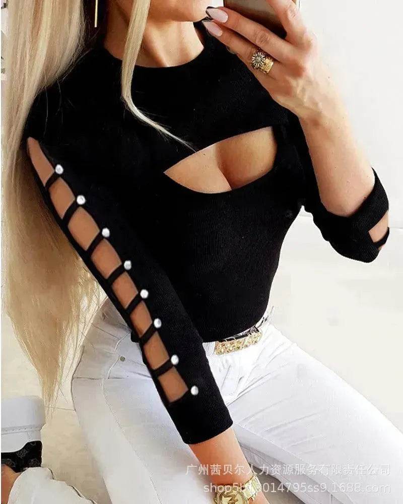 Hollow Out Button Top Women - EX-STOCK Canada