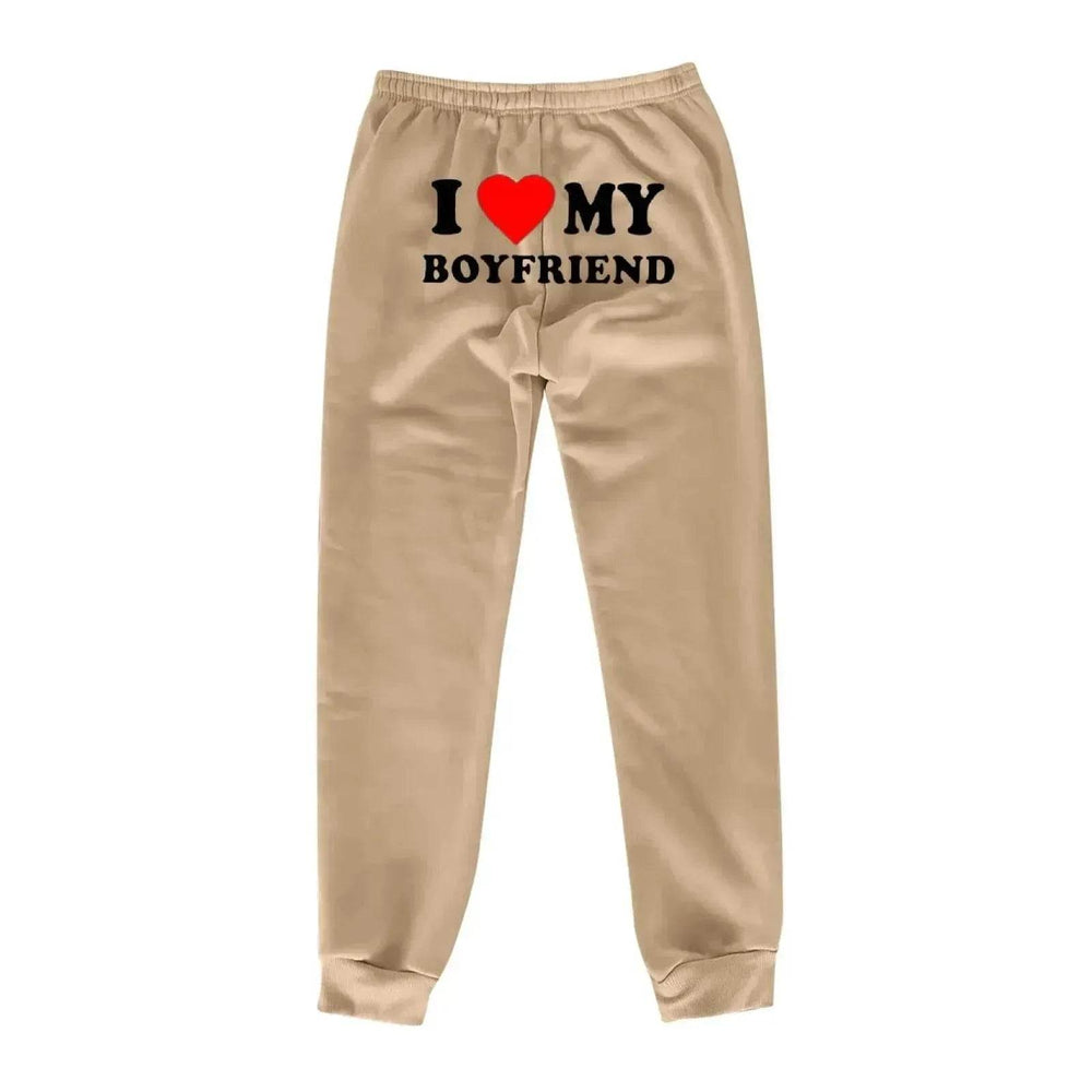 I Love MY BOYFRIEND Printed Trousers Casual Sweatpants Men And Women Sports Pants - EX-STOCK Canada