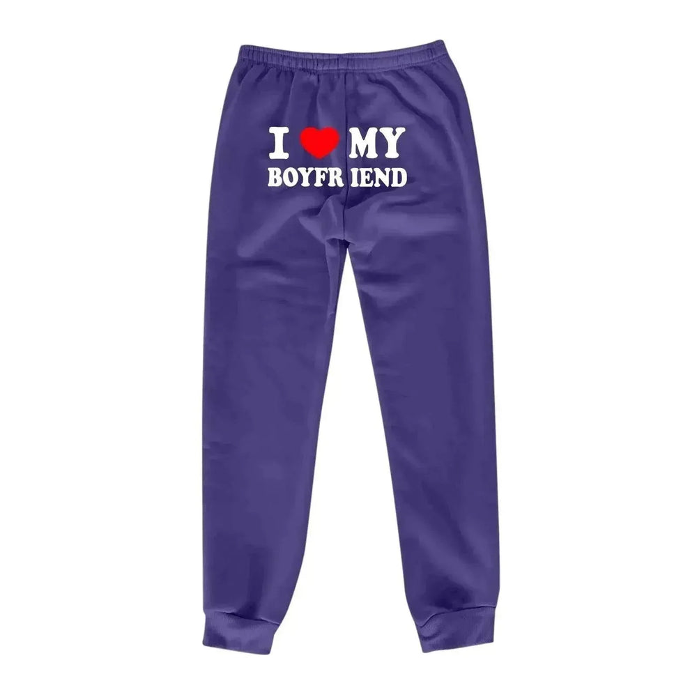 Pantalon Imprimé J'aime Mon Petit Ami, Pantalon de Détente Décontracté Homme et Femme, Pantalon de Sport - EX-STOCK CANADA
