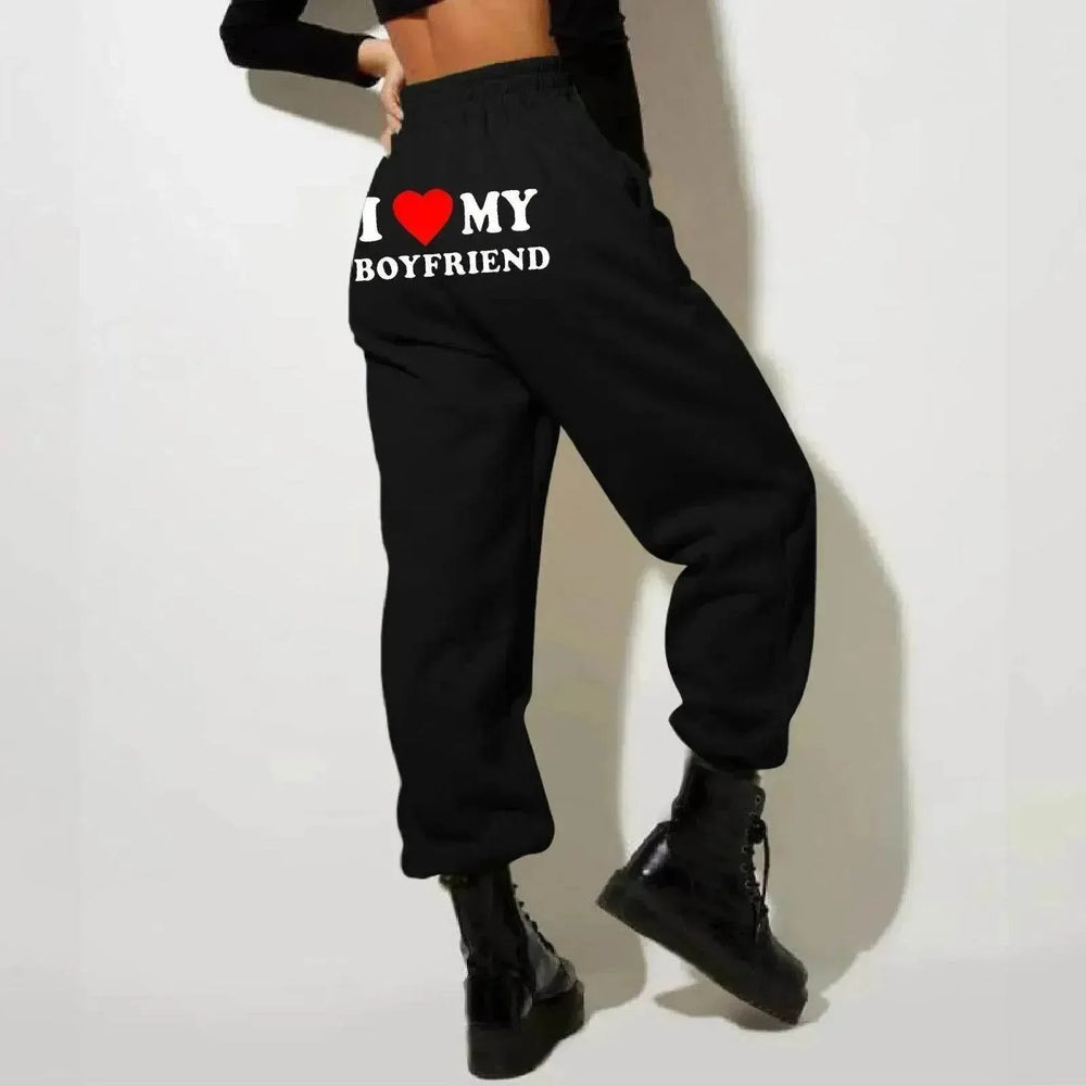 Pantalon Imprimé J'aime Mon Petit Ami, Pantalon de Détente Décontracté Homme et Femme, Pantalon de Sport - EX-STOCK CANADA