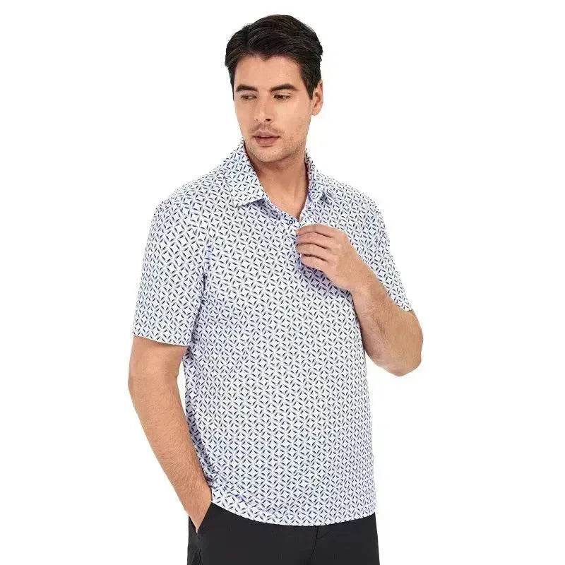 Ice Silk Printed Polo Shirt Men's Short Sleeve - EX-STOCK Canada
