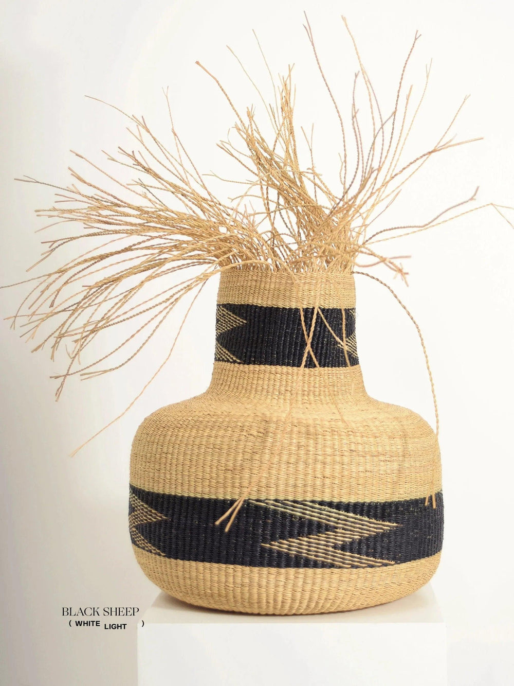 Large Ghana Bolga Basket 'Tisanie-Tia' NATURAL + BLACK EX-STOCK Canada
