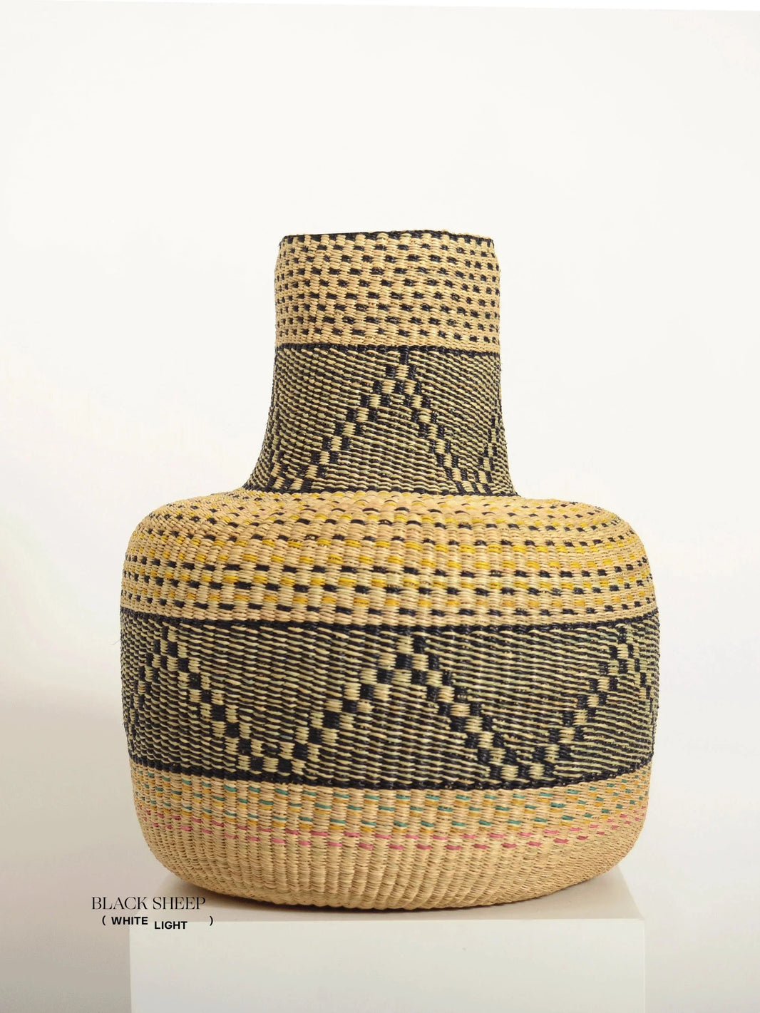 Large Ghana Bolga 'Linka' Basket NATURAL + BLACK EX-STOCK Canada