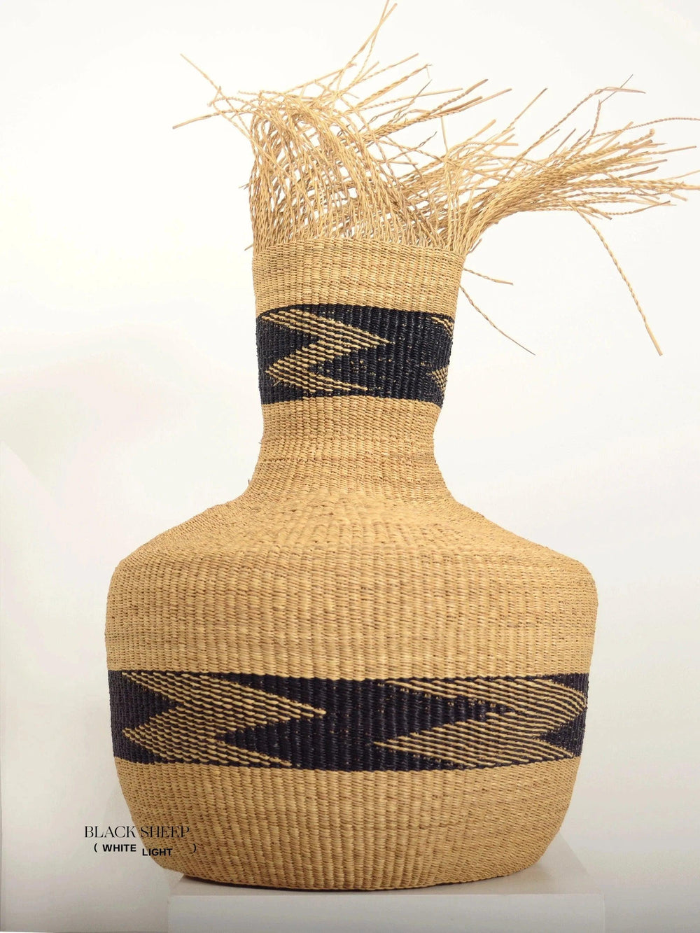 Large Ghana Bolga Basket 'Tisanie-Tia' NATURAL + BLACK EX-STOCK Canada