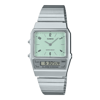 CASIO Vintage Cadran Argenté Vert Sarcelle | AQ-800E-3AVT