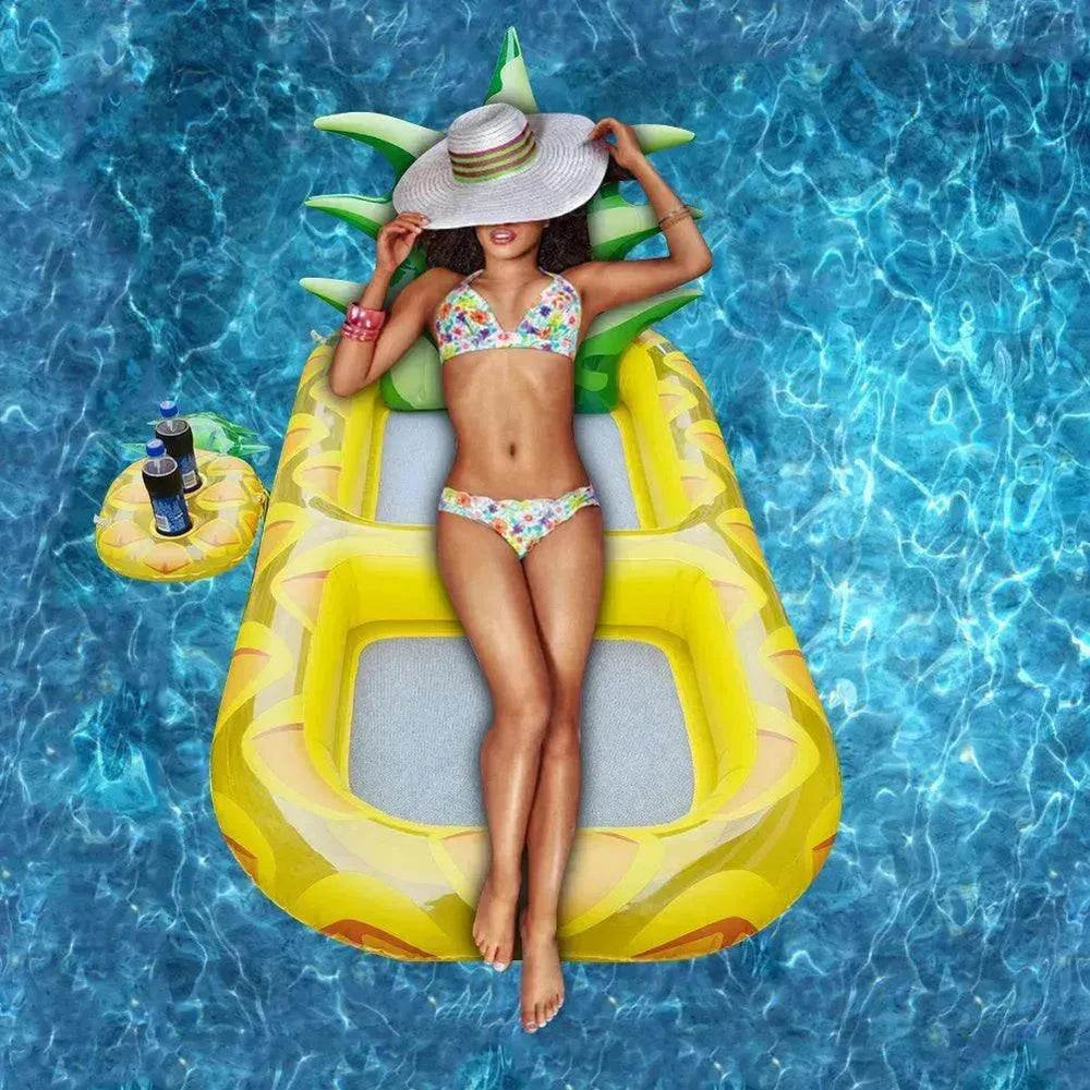 Inflatable Swimming Pool Pineapple Floating Row Air Cushion Bed Summer Water Floating Hammock Air Mattress Water Sports Toys - EX-STOCK Canada