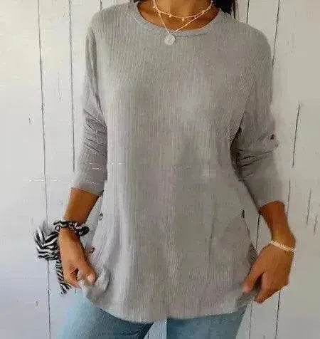 Casual Summer Irregular Sunken Top Button tunic top Women - EX-STOCK Canada