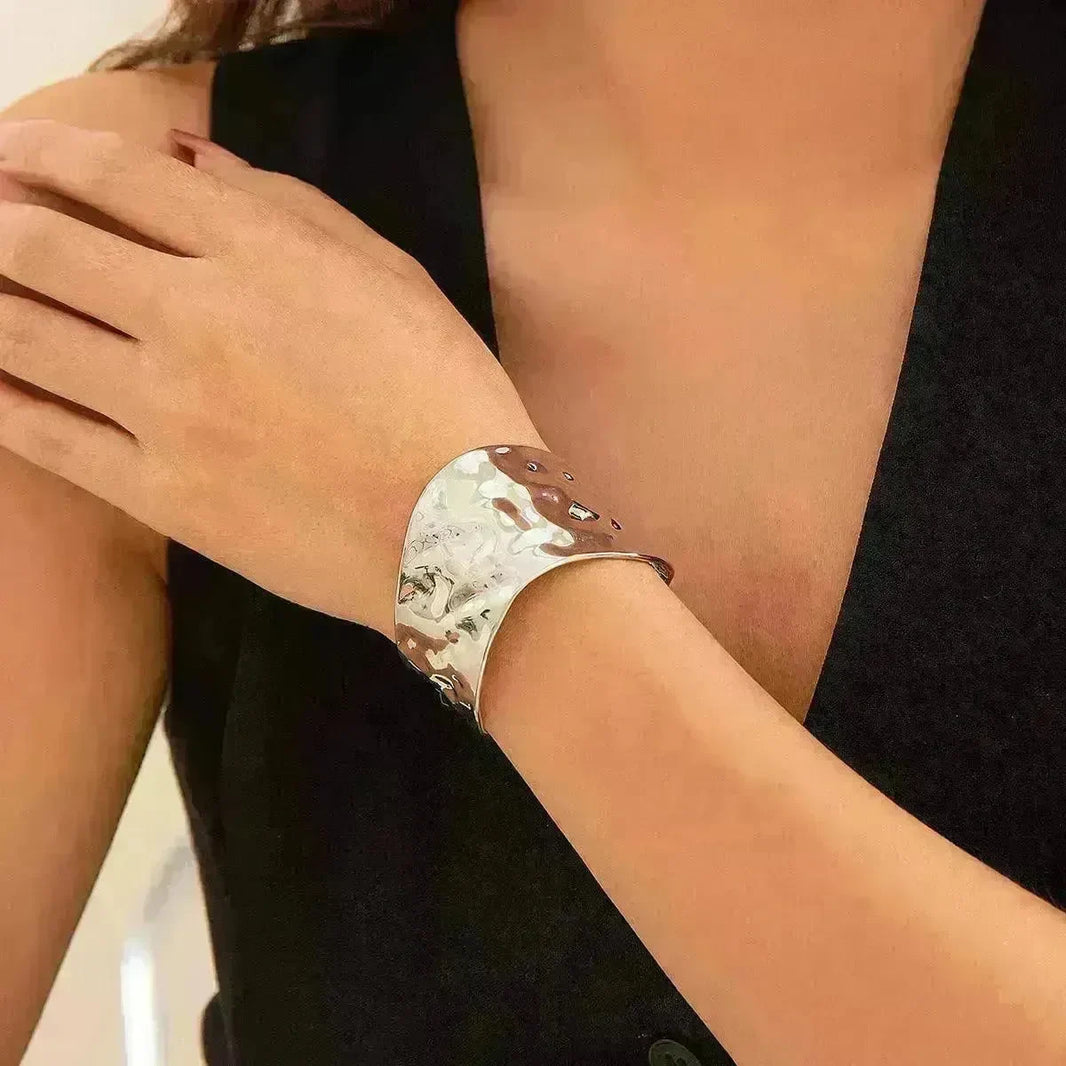 Irregular With Personality Glossy Alloy Wide Bracelet for Women - EX-STOCK CANADA