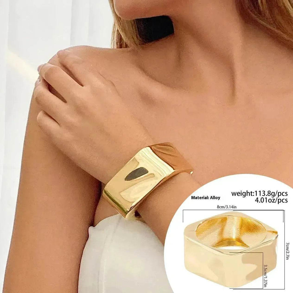 Irregular With Personality Glossy Alloy Wide Bracelet for Women - EX-STOCK Canada
