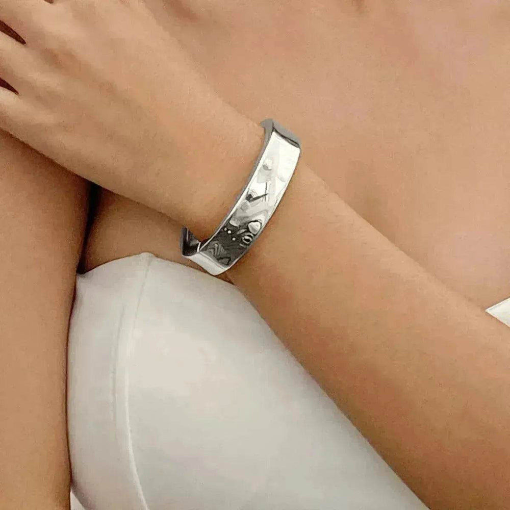 Irregular With Personality Glossy Alloy Wide Bracelet for Women - EX-STOCK Canada