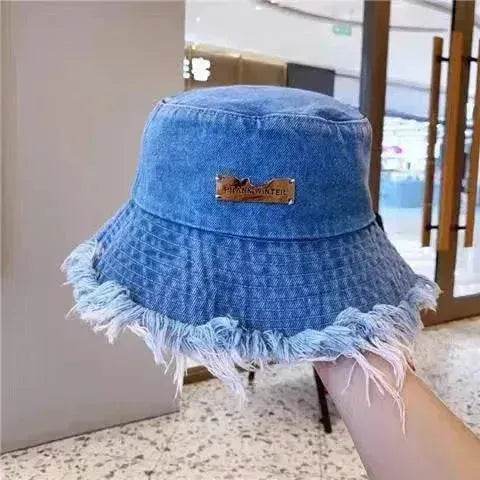 Jean Fisherman Hat Women's Spring And Summer Thin Washed Old Frayed Edge Bucket Hat Outdoor - EX-STOCK Canada