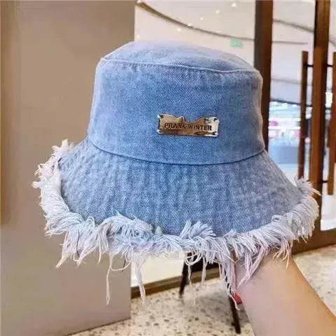 Jean Fisherman Hat Women's Spring And Summer Thin Washed Old Frayed Edge Bucket Hat Outdoor - EX-STOCK Canada