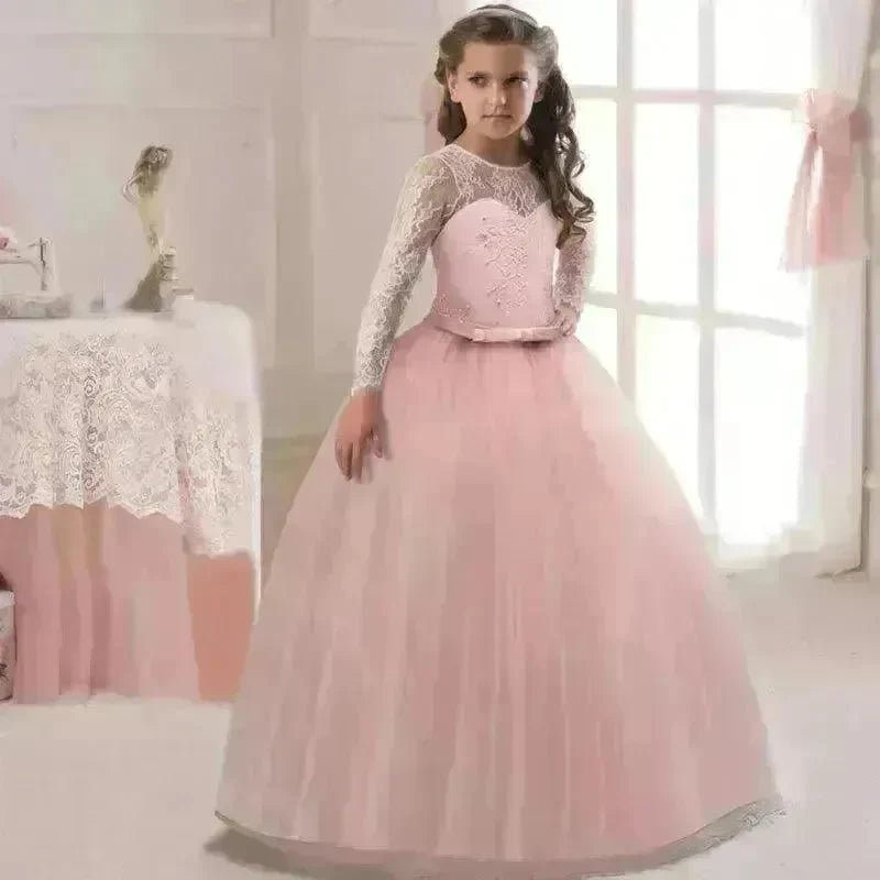 Kids Long Flower Girl Dress Dress - EX-STOCK CANADA