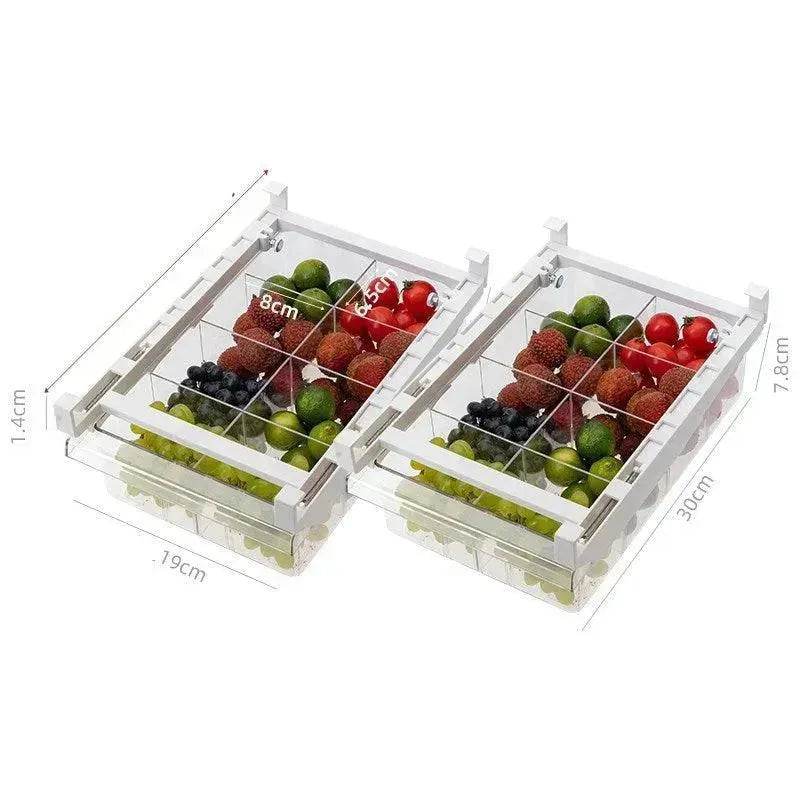 Kitchen Organizer Adjustable Kitchen Refrigerator Storage Rack Fridge Freezer Shelf Holder Pull-out Drawer Organiser Space Saver - EX-STOCK Canada