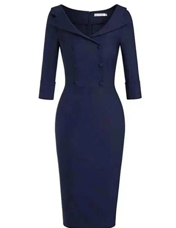 Ladies retro sweetheart collar casual wine dance dress foreign trade wide collar pencil skirt - EX-STOCK Canada