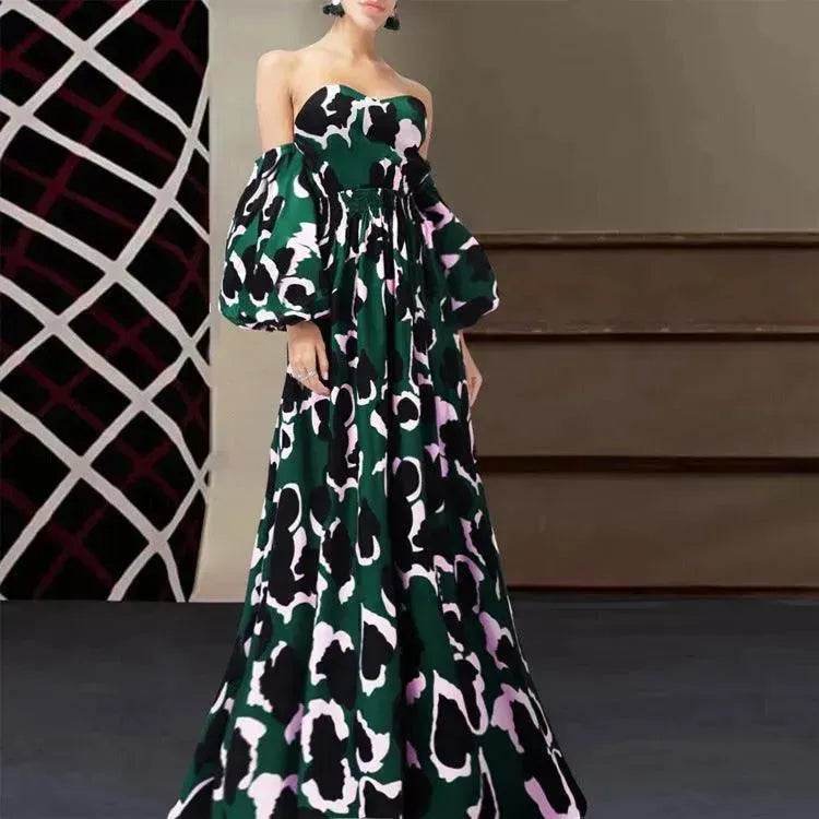 Lady Charming V-neck Digital Printing Dress - EX-STOCK Canada