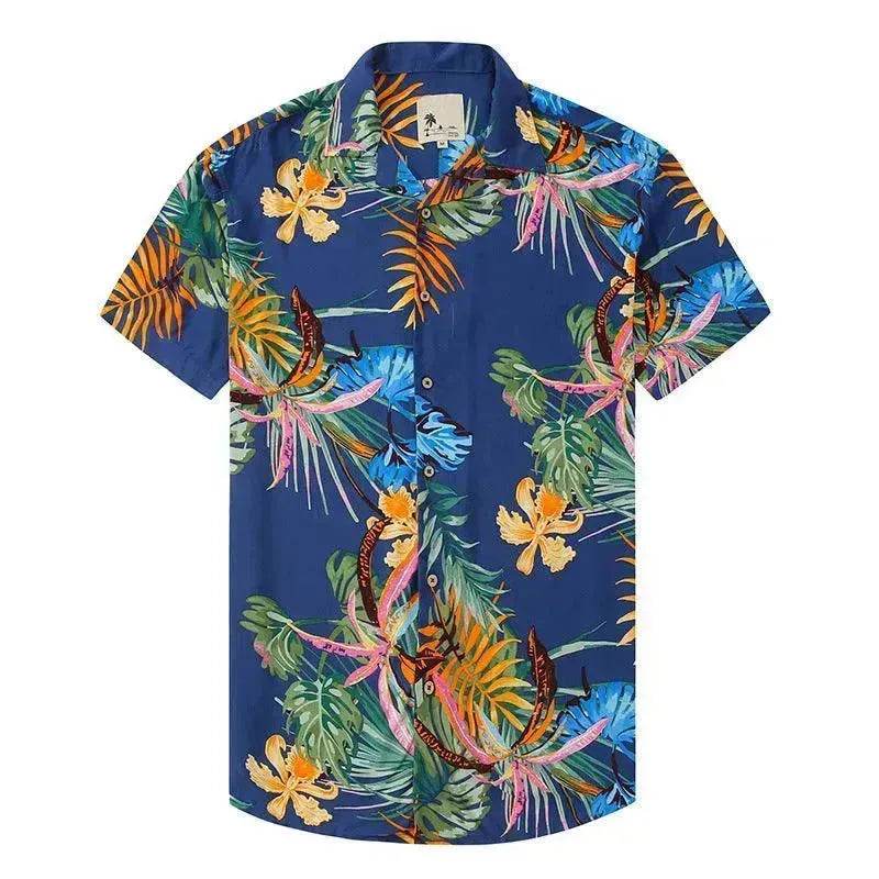 Lapel Print Thin Hawaiian Printed Shirt Men - EX-STOCK Canada