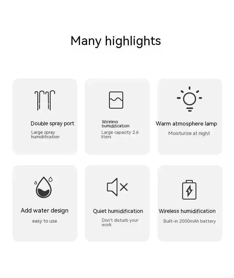 Large Capacity Double Spray Humidifier 26L Ambience Light Commercial Portable Water Replacement - EX-STOCK Canada