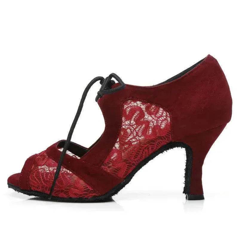 Latin Dance Shoes New Lace High Heels - EX-STOCK Canada