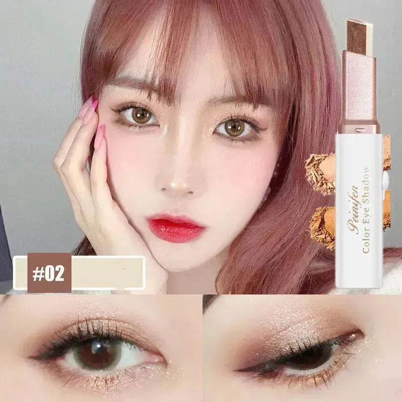 Lazy Eyeshadow Stick Stereo Gradient Shimmer Double Color Eye Shadow Pen Waterproof Easy To Wear Eyeshadow - EX-STOCK Canada