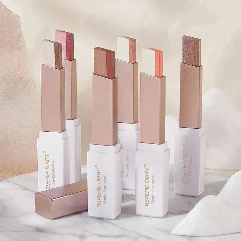 Lazy Eyeshadow Stick Stereo Gradient Shimmer Double Color Eye Shadow Pen Waterproof Easy To Wear Eyeshadow - EX-STOCK Canada