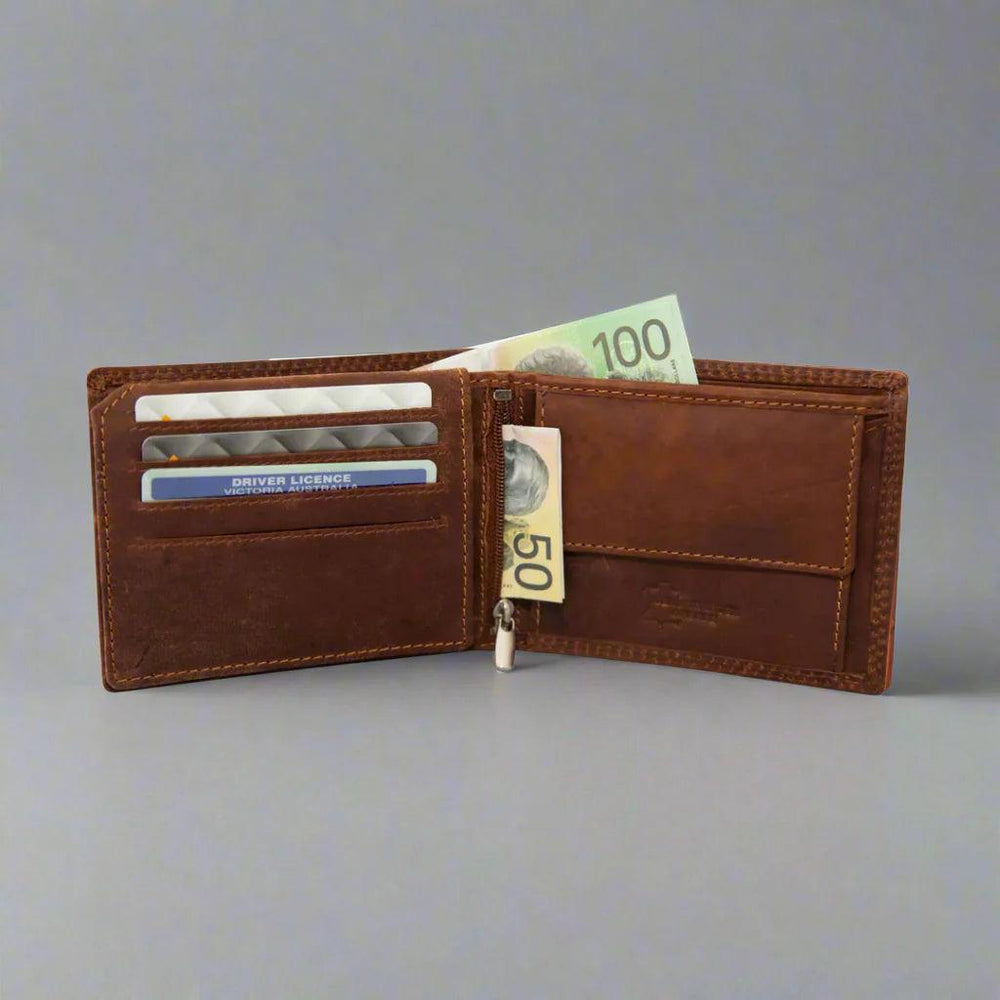 Greenwood Leather Men's Wallet. RFID-Blocking Oil Pull-Up Leather EX-STOCK Canada