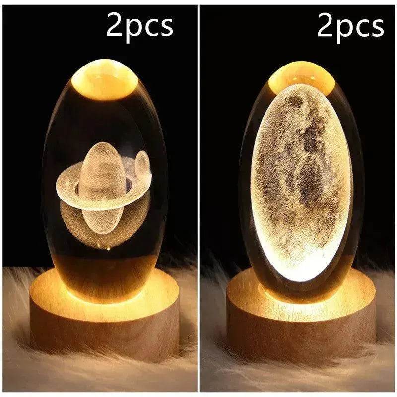 LED Night Light Galaxy Crystal Ball Table Lamp 3D Planet Moon Lamp Bedroom Home Decor For Kids Party Children Birthday Gifts - EX-STOCK Canada